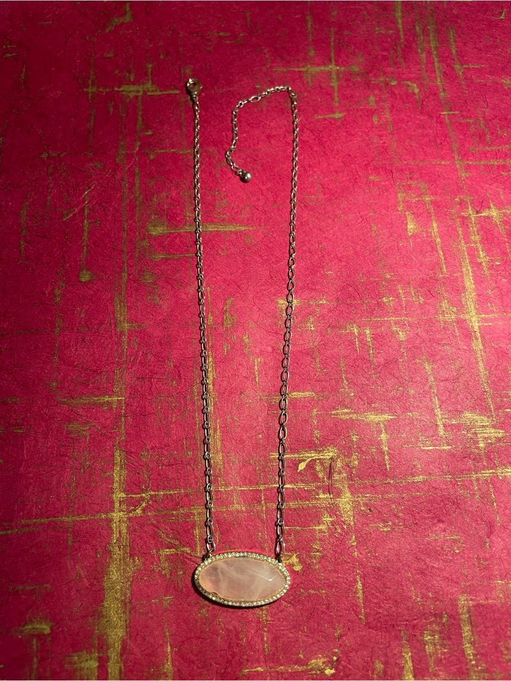 Kendra Scott Eliza Rose Quartz and Cubic Zrconia Pendant Necklace